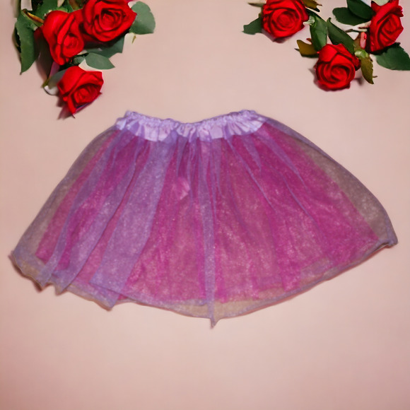 Kandytoys Purple Pink Tulle Stretchy Dance Dress Up Cosplay Costume Skirt - Picture 1 of 7